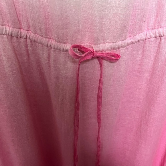 Bella Dahl Stylish chic Pink Ombre Dye Linen Lightweight Strapless Maxi Dress - Picture 9 of 13